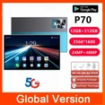 thumbnail image 2 of Tableta Android P70 de 10,1 pulgadas, versión global 2023, Android 12, Bluetooth, 12 GB, 512 GB, diez núcleos, 24 + 48 MP, WPS + 5G, WIFI, gran oferta, portátil, 2 of 5