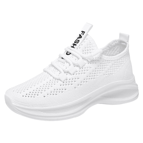 HBFAGFB Sneakers for Women Breathable Mesh Running Shoes Soft Sole Casual Sports Shoes White Size 37