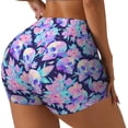 thumbnail image 1 of Balery pinkk flower crystal Skull Pantalones cortos de entrenamiento estampados para mujer, sin costuras, ajustados, para gimnasio, yoga, correr, deportes, ejercicio activo, fitness.-Small, 1 of 8