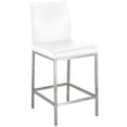 thumbnail image 2 of Home Square 26" Transitional Faux Leather Counter Stool in White - Set of 2, 2 of 3