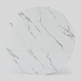 thumbnail image 5 of Luxury Faux Marble Top Column Base Dining Table Round Metal Frame in White for Kitchen Seats of 4, 5 of 6