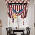 thumbnail image 3 of Independence Day Tie Up Curtains for Windows, Adjustable Balloon Window Shades, Eagle U.S Flag Red Blue Stripes Retro Kitchen Window Treatments Farmhouse Short Curtains with Rod Pocket 42"x45", 3 of 8