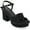 Black, variant on Journee Collection Womens Garner Knit Inset Platform Block Heel Sandals