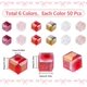 thumbnail image 2 of 1 caja de 300 piezas de cuentas de vidrio cúbicas de 4 mm en 6 colores, a granel, cuadradas, rojas, transparentes, chapadas en color AB, facetadas, sueltas, espaciadoras., 2 of 6
