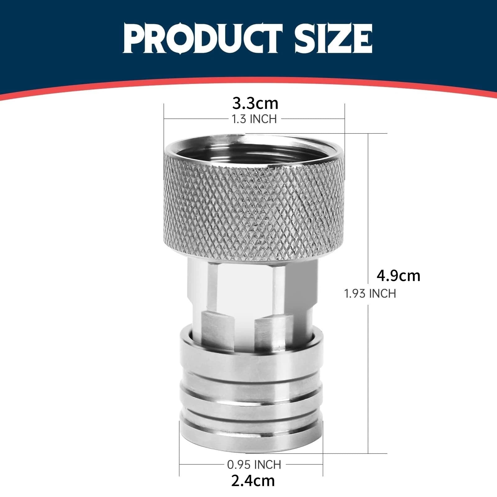 ARCADORA Stainless Steel Garden Hose Adapter 3/4 Inch GHT To 1/4 Inch Quick Connect With 5 Nozzles For Patio Car Driveway Cleaning