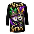 thumbnail image 6 of Mceream Mardi Gras Shirts for Women Bling Glitter Carnival Outfits 3/4 Sleeve Tunic Tops Funny Mask Graphic Tees Crewneck Vintage Mask Print Blouses Plus Size Multicolor XXL, 6 of 6
