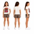 thumbnail image 2 of Real Love Girls Shorts Set Soft Breathable Knitted Short Sleeve Graphic Tees and Shorts 2 Piece, 2 of 7