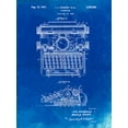 thumbnail image 2 of Borders, Cole 15x18 White Modern Wood Framed Museum Art Print Titled - PP1029-Faded Blueprint School Typewriter Patent Poster, 2 of 4