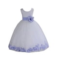 thumbnail image 2 of Ekidsbridal White Tulle Rose Petals Flower Girl Dresses Junior Bridesmaid Communion Christening Baptism Father Daughter Dance Recital Gown 302T S, 2 of 4