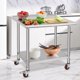 thumbnail image 3 of Yeshouse mesa de trabajo de acero inoxidable con ruedas, resistente y certificada NSF, estante inferior ajustable, ideal para cocina comercial, hoteles, garajes y preparación de alimentos, 3 of 8