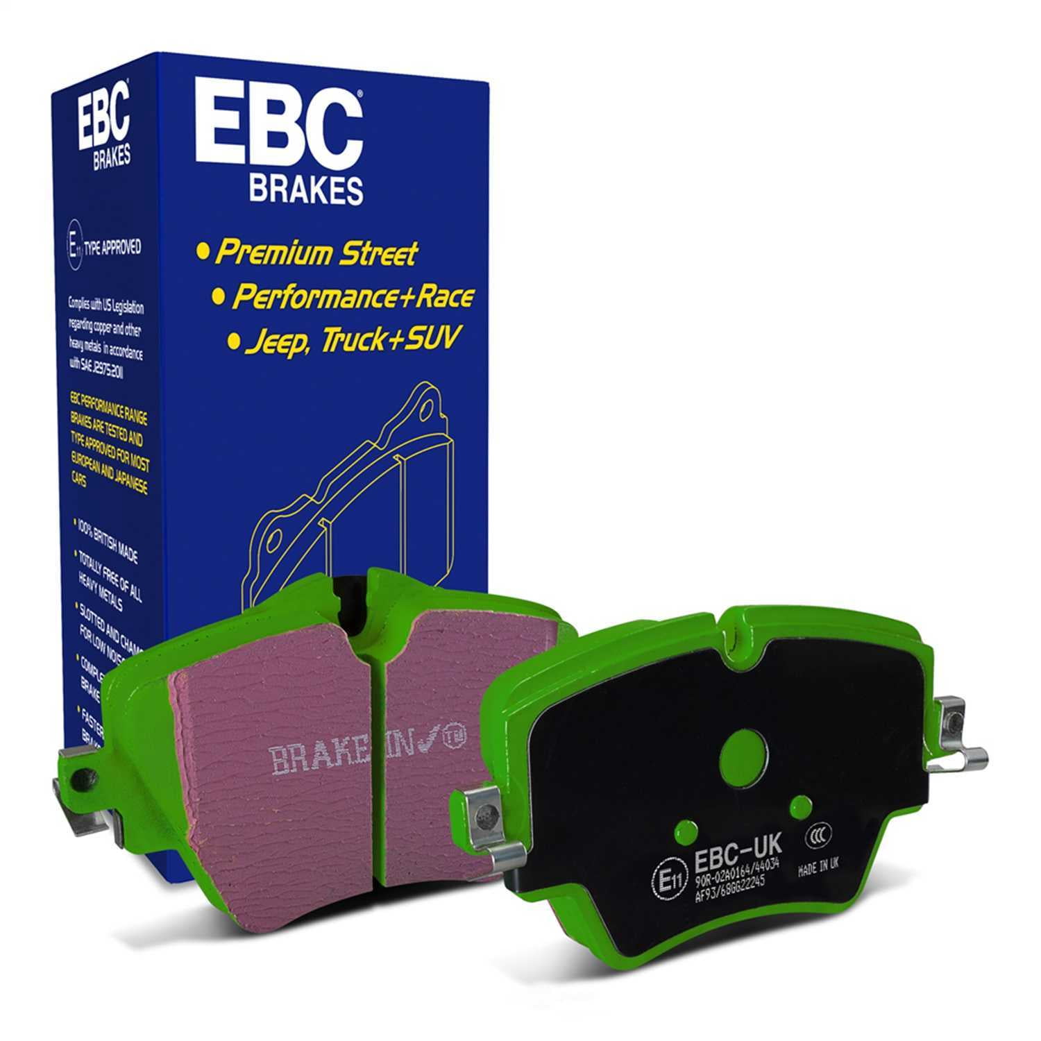 EBC Brakes DP22245 Greenstuff 2000 Series Sport Brake Pads, FMSI Pad No. D1892 Vented 307mm Dia