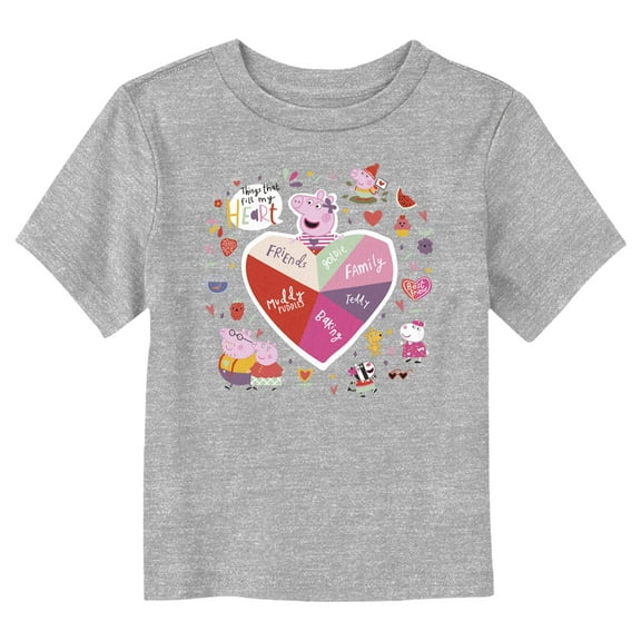 Toddler's Peppa Pig Things That Fill My Heart  Graphic Tee Athletic Heather 4T