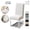 Beige White, variant on AIGIA Jacquard Dining Chair Covers Elastic Wedding Chair Cover Adjustable Seat Slipcover for Home Kitchen Banquet Party (Pack of 1/2/4 )
