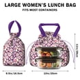 thumbnail image 5 of Pioneer Flower Floral Print Pattern Drawstring Lunch Bag Women - Drawstring Lunch Bag Insulated for Work Office - Stain-Resistant Large Lunchbags for Women with Multi-Pockets, 5 of 6