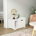 thumbnail image 6 of HLR 2Door Wood Flip Cover Hidden Enclosed Cat Litter Box, Fits Standard Litter Boxes, White, 6 of 11