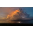thumbnail image 2 of Day, Richard and Susan 24x15 White Modern Wood Framed Museum Art Print Titled - Aerial view of thunderstorm clouds and lightning at sunset-Marion County-Illinois, 2 of 4
