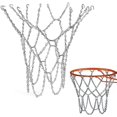 thumbnail image 1 of Red de baloncesto, red de baloncesto de metal para exteriores, red de baloncesto de metal galvanizado, red de baloncesto con cadena de hierro para uso en interiores o exteriores, 1 of 5