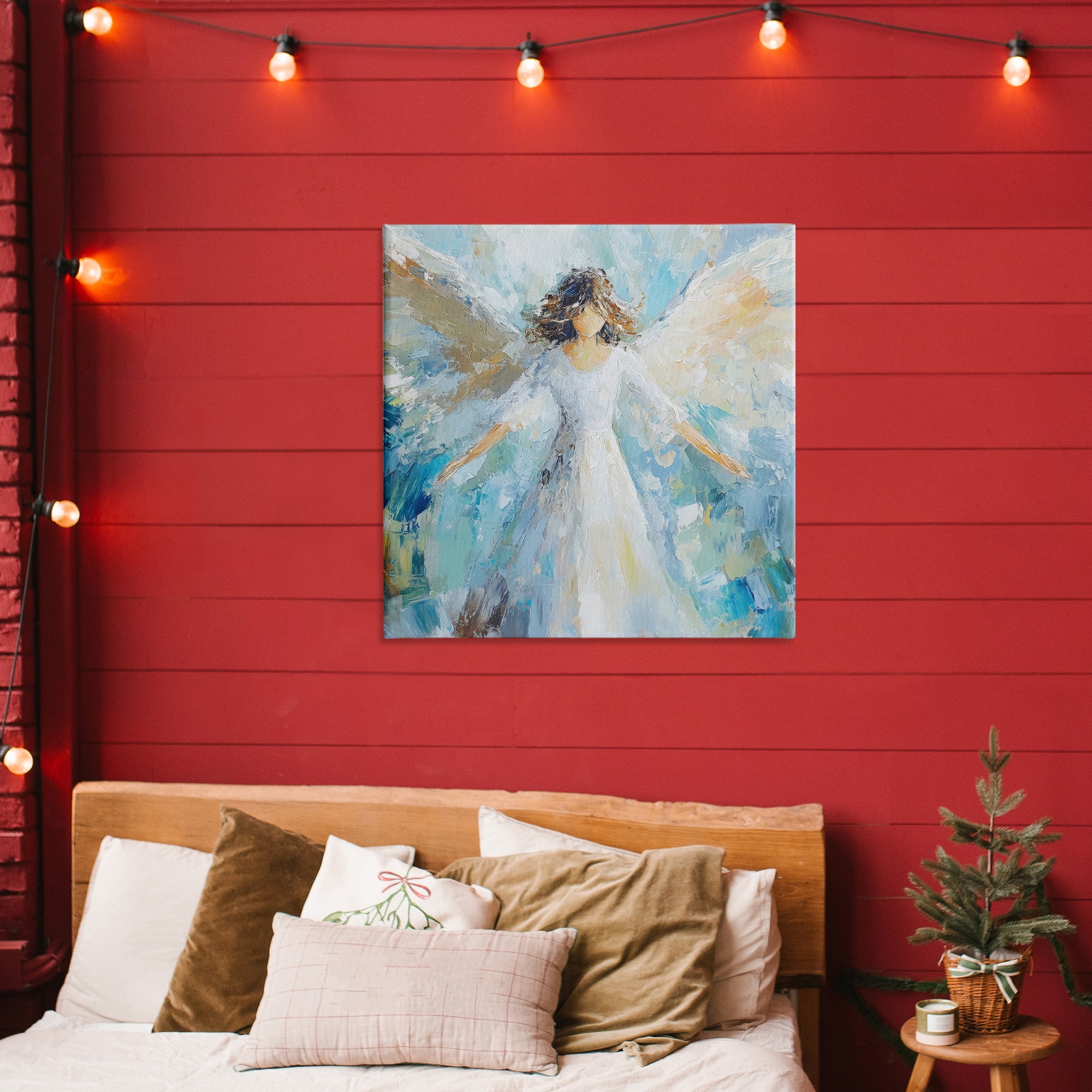 Flying Glory Angel Canvas Wall Art, design by Petal Prints Design