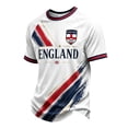 thumbnail image 2 of England 2026 Soccer Cup Fan Jersey for Men, Crewneck Short Sleeve T-Shirt with Red & White Shield Graphic, Lightweight Breathable Athletic Top, 1 PC Royal Blue M, 2 of 4