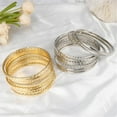 thumbnail image 4 of 10pcs Gold Bangle Bracelets Set Gold Silver Plated Boho Vintage Multi Layer Chunky Stackable Indian Textured Metal Bracelets for Women Minimalist Wedding Bridal Prom Party Trendy Jewelry Gifts, 4 of 4