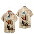 thumbnail image 2 of Hawaiian T-shirts for Men- Easter Rabbit Short Sleeve Beach Tops Bunny Printed Lapel Loose Tops Tops with Pocket, #11, Adult-2XS, 2 of 8