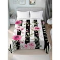 thumbnail image 4 of Full Flat Sheet 81"x96", Pink Roses Soft Lightweight Bedding Flat Sheets Only, Romantic Flowers Leaves Floral Black Stripes Brushed Microfiber Top Bed Sheet, Breathable StainResistant Bedsheets, 4 of 9