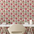 thumbnail image 2 of Ambesonne Tropical Peel & Stick Wallpaper for Home, Protea Flowers Watercolor, 13"x36", Pale Maroon and Lime Green, 2 of 5