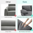 thumbnail image 4 of Linsy Home Sectional Sofa for Living Room, U-Shaped Sofa Couch with Corduroy Fabric, 4 Seat Sofa with Double Chaise for Apartment, Dark Gray, 4 of 7