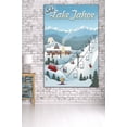 thumbnail image 3 of Lake Tahoe, California, Retro Ski Resort (36x54 Giclee Gallery Art Print, Vivid Textured Wall Decor), 3 of 3
