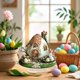 thumbnail image 1 of Easter Decorations Easter Eggs Decoration Tree Home Scene Tabletop Ornament Holiday Gift, 1 of 6