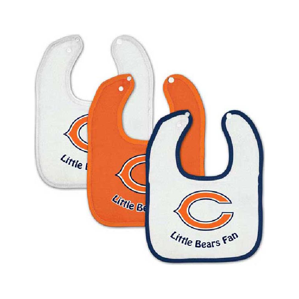 Chicago Bears 3 Pack Snap Bib Set
