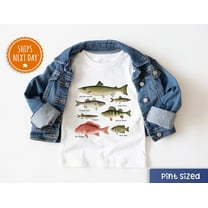 North American Fish Kids Shirt, Cute Fish Baseball Tee, Hipster Fish Toddler Shirt, Cute Fishing Shirt TODDLER SHORT SLEEVE TEE BELLA CANVAS 3001T