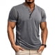 thumbnail image 1 of Camisetas de Corta para Hombre, Camisetas Informales de Algodón Estilo Henley, Camisetas Básicas de Verano Gris M, 1 of 6