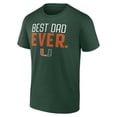 thumbnail image 2 of Women's Kelly Green Miami Hurricanes Best Dad Ever T-Shirt, 2 of 3