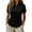 Black, variant on Brown Womens Vacation Summer T Shirts Linen Button Crew Neck Short Sleeve Henley Shirt Regular Fit Casual Tee Tops XXL