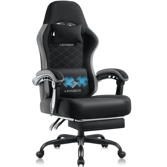 BOSSIN Gaming Chair, Fabric Big and Tall Video Game Chairs for Adults with Footrest,Racing Style Ergonomic Computer Gamer Chair with Headrest and Lumbar Support