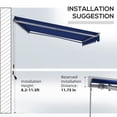 thumbnail image 6 of Miekor Furniture 13' x 10' Electric Awning with LED Lights, Retractable Awning, UV40& Sun Shade Shelter with Remote Controller and Crank Handle for Deck, Balcony, Yard, Blue 0427, 6 of 10