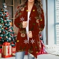 thumbnail image 3 of dmqupv Women Shirt Adult Female Clothes Womens Fall Sweaters Fashion Cardigan for Women Christmas Print Fall Open Front Womens Button up Cardigan (, M), 3 of 4