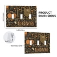 thumbnail image 2 of Love Hearts Old Keys Vintage 3 Gang Light Switch Cover Decorative Triple Toggle Wall Plate for Kitchen Bedroom Bathroom Living Room Decor, 2 of 5