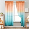 thumbnail image 6 of PONPRNGY Gradient Color Sheer Voile Curtains, Rod Pocket Window Screening for Bedroom, Living Room, Hotel, 1 Panel, 52 x 83 Inches, 6 of 6