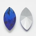 thumbnail image 2 of 50pc Pointed Back Glass Rhinestone Cabochons Back Plated Faceted Horse Eye Sapphire 10x5x3mm, 2 of 2
