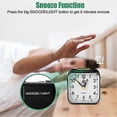 thumbnail image 5 of Silent Analog Alarm Clock, Bedside Morning Alarm Clock, Battery Operated Alarm Clock, Small Non Ticking Alarm Clock, Travel Alarm Clock with Glow/Snoo_Perfect Gift, 5 of 5