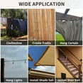 thumbnail image 5 of Shade Sail Hardware Kit with Cable Wire Rope,48 Ft (12Ftx4) Vinyl Coated Aircraft Cable,6 Inch Hanging Kit for Outdoor Curtain String Light Sun Shade Sails Installation, 5 of 5