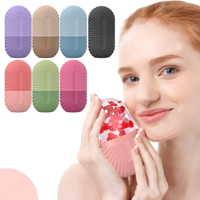 Rodillo de hielo para cara y cuello - Masajeador facial reutilizable reduce la hinchazón, las bolsas en los ojos y el dolor de migraña - Herramienta para tensar la piel y minimizar poros