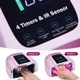 thumbnail image 3 of Lámpara de uñas UV LED Purtato Professional recargable 96W, 3 of 9
