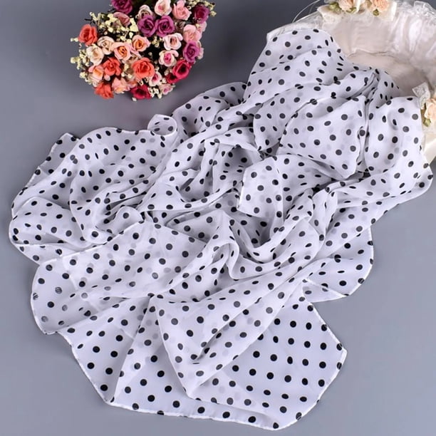 Polka Dot Chiffon Women Scarves Silk Scarf Long Soft Scarf Shawl Wrap Beach Scarves Vintage Travel Light Scarf christmas Gifts