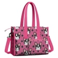 thumbnail image 2 of Teacher Tote Bag,Cute Bulldogs Teacher Utility Tote Bag,Large Work Tote Bags for Women with Multiple Pockets,Top Zipper Closure,13.8x10.6x6.7 Inch, 2 of 5
