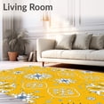 thumbnail image 2 of ODIKA 2'x3' Machine Washable Non-Slip Area Rug, Snowflake Medallion Winter Celebration Decorative Design High Traffic Rug, Yellow, 611604, 2 of 7