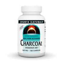 Source Naturals 100% Pure Activated Charcoal 260 mg, Digestive Aid, 100 Capsules
