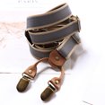 thumbnail image 2 of Tirantes anchos resistentes en forma de Y para hombres con 4 clips de metal correas elásticas ajustables, 2 of 3